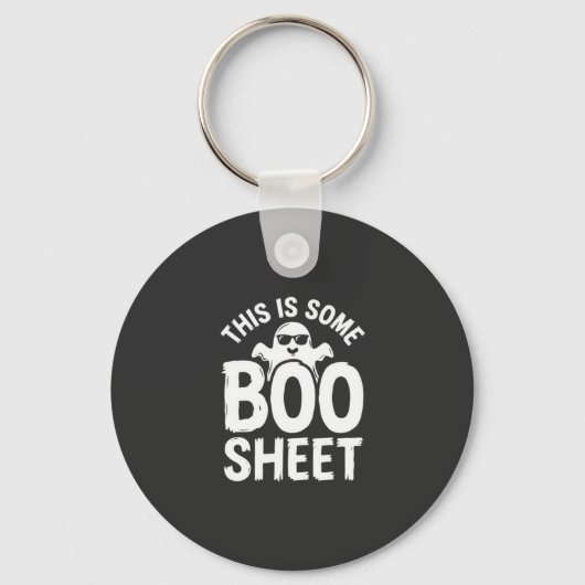 Grappig Halloween Boo Laken Spook Ontwerp_1 Sleutelhanger (Voorkant)