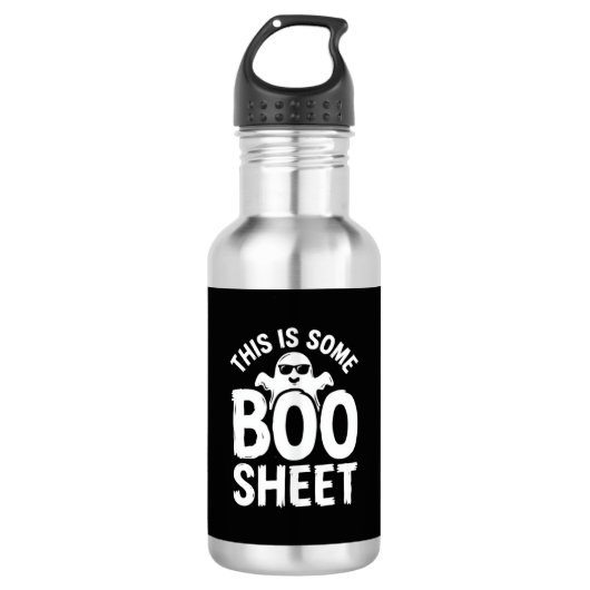 Grappig Halloween Boo Laken Spook Ontwerp_1 Waterfles (Voorkant)