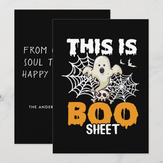 Grappig Halloween Boo Sheet Ghost Wenskaart Feestdagenkaart (Voorkant / Achterkant)