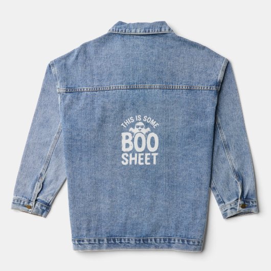 Grappig Halloween Boo Sheet Spook Design_1 Denim Jacket (Achterkant)