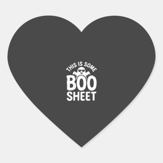 Grappig Halloween Boo Sheet Spook Design_1 Hart Sticker (Voorkant)