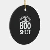 Grappig Halloween Boo Sheet Spook Design_1 Keramisch Ornament (Rechts)