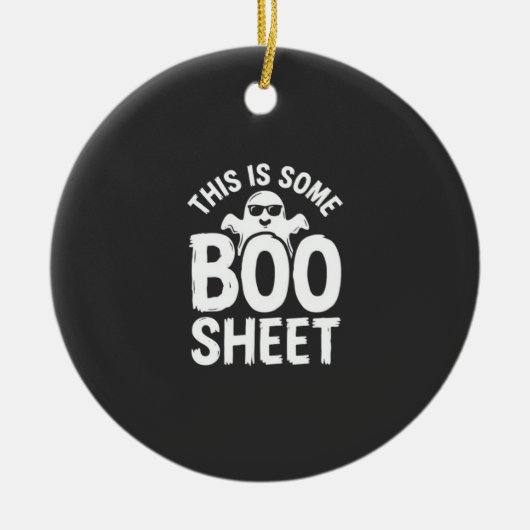 Grappig Halloween Boo Sheet Spook Design_1 Keramisch Ornament (Voorkant)