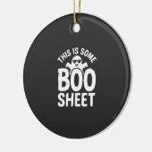 Grappig Halloween Boo Sheet Spook Design_1 Keramisch Ornament (Links)