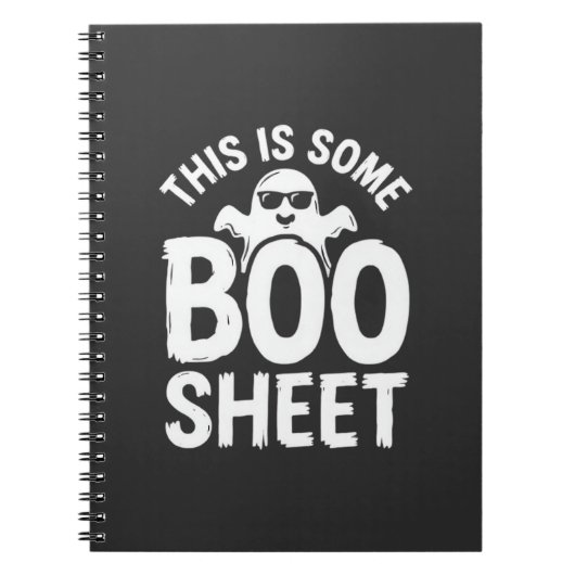 Grappig Halloween Boo Sheet Spook Design_1 Notitieboek (Voorkant)