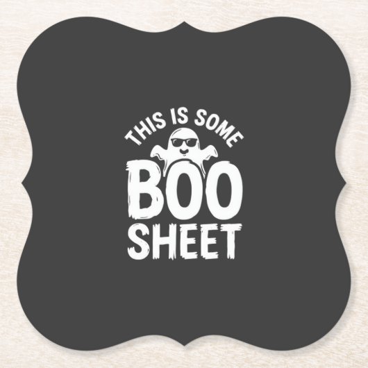 Grappig Halloween Boo Vel Ghost Design_1 Kartonnen Onderzetters (Voorkant)