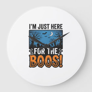 Grappig Halloween Boos Vintage Geest T-Shirt Desig Grote Klok
