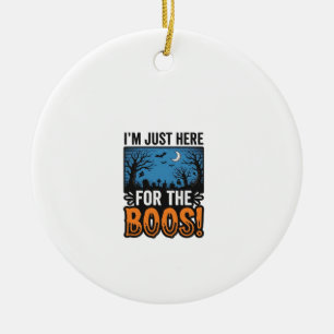 Grappig Halloween Boos Vintage Geest T-Shirt Desig Keramisch Ornament