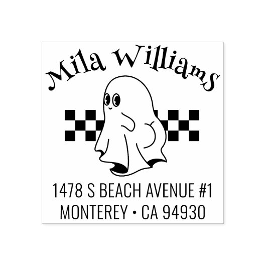 Grappig Halloween Bootiful Ghost Retouradres Rubberstempel (Afrduk)