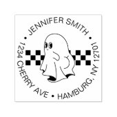 Grappig Halloween Bootiful Ghost Retouradres Zelfinktende Stempel (Design)