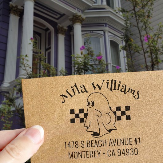 Grappig Halloween Bootiful Ghost Retouradres Zelfinktende Stempel