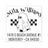 Grappig Halloween Bootiful Ghost Retouradres Zelfinktende Stempel (Design)