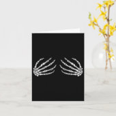 Grappig Halloween Borstkostuum Leuk Skeleton Hande Kaart (Gele Bloem)
