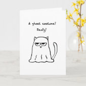 Grappig Halloween - Boze Kat in een Kostuum van Kaart (Gele Bloem)