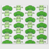 Grappig Halloween broccoli monster Cadeaupapier (Vlak)