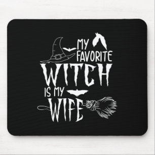 Grappig Halloween cadeau idee man spooky vrouw hek Muismat