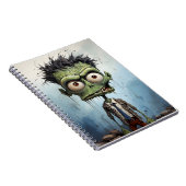 Grappig Halloween Cartoon Creepy Zombie Notitieboek (Rechterzijde)