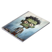 Grappig Halloween Cartoon Creepy Zombie Notitieboek (Linkerzijde)
