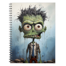 Grappig Halloween Cartoon Creepy Zombie Notitieboek