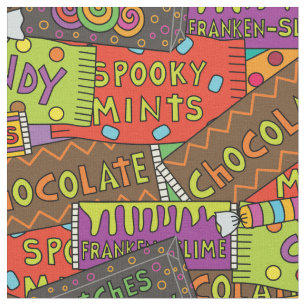Grappig Halloween Chocolate Snoep Patroon Stof