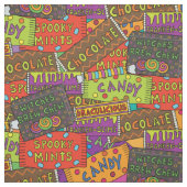 Grappig Halloween Chocolate Snoep Patroon Stof (Swatch)