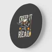 Grappig Halloween Creep It Real Dansend Skelet Des Grote Klok (Hoek)