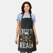 Grappig Halloween Creep It Real Dansend Skelet Ont Schort (Gedragen)