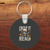 Grappig Halloween Creep It Real Dansende Skelet De Sleutelhanger (Voorkant)