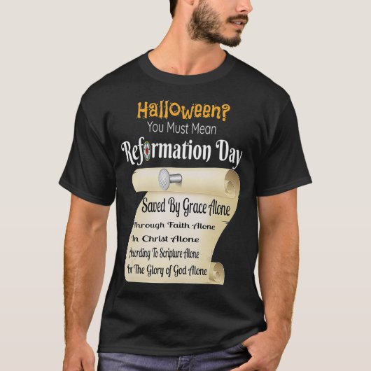 Grappig halloween dat je moet zeggen: Hervormingsd T-shirt (Voorkant)