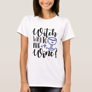 Grappig Halloween Design Spooky Heks Wijn Kostuum T-shirt