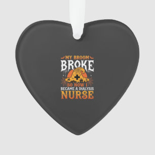 Grappig Halloween Dialyse Verpleegster Heks Bezem Ornament