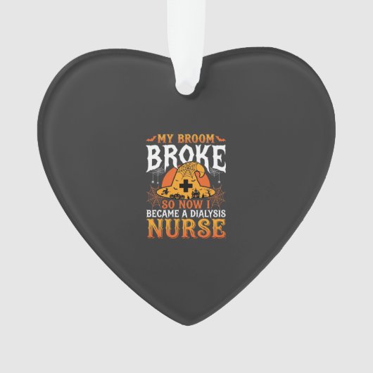 Grappig Halloween Dialyse Verpleegster Heks Bezem Ornament (voorkant)