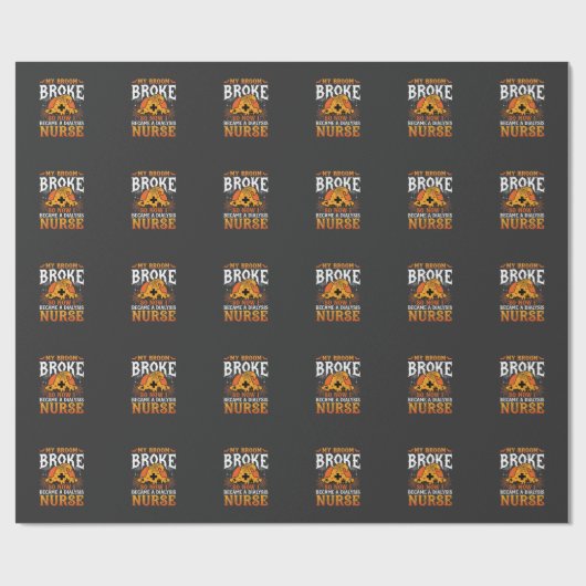 Grappig Halloween Dialyse Verpleegster Heks Bezems Cadeaupapier (Vlak)