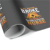 Grappig Halloween Dialyse Verpleegster Heks Bezems Cadeaupapier (Rol Hoek)