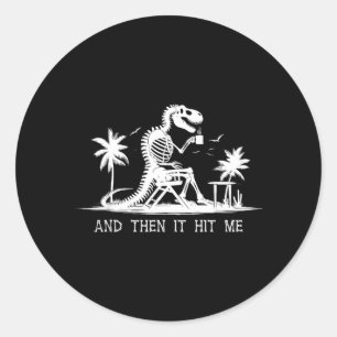 Grappig Halloween dinosaurus skelet kostuum en het Ronde Sticker