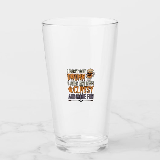 Grappig Halloween Drinken Minder Klasse Shirt Ontw Glas (Voorkant)