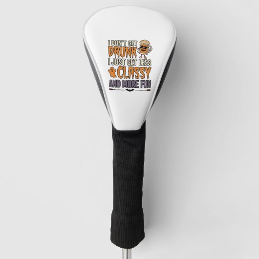 Grappig Halloween Drinken Minder Klasse Shirt Ontw Golfheadcover (Voorkant)