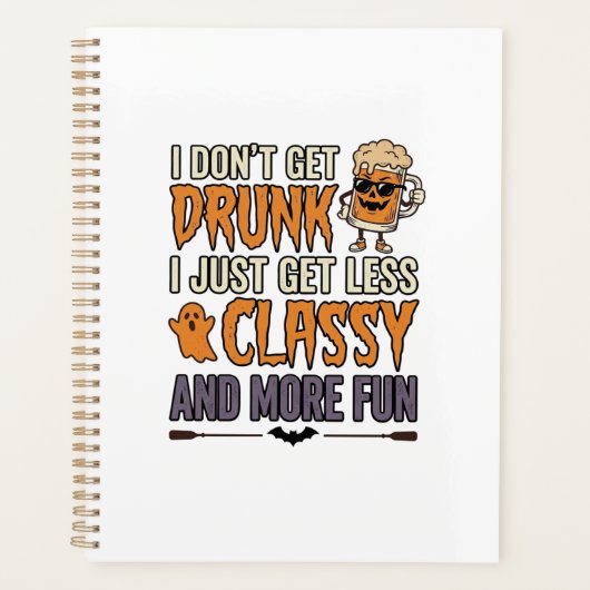 Grappig Halloween Drinken Minder Klasse Shirt Ontw Planner (Voorkant)