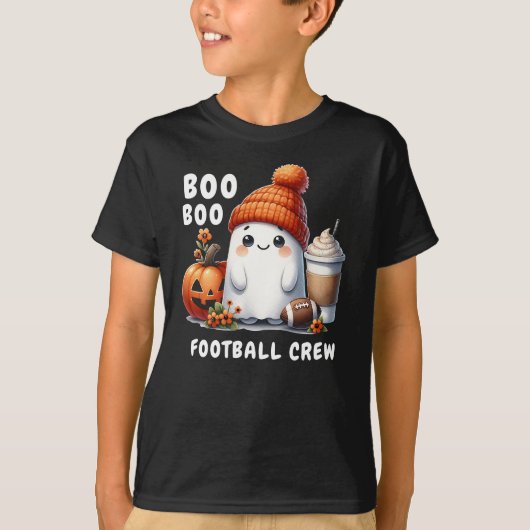 Grappig Halloween Football Boo Crew Schattige Ghos T-shirt (Voorkant)
