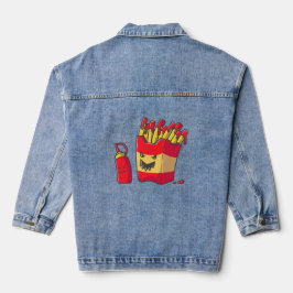 Grappig Halloween frietmonster Denim Jacket