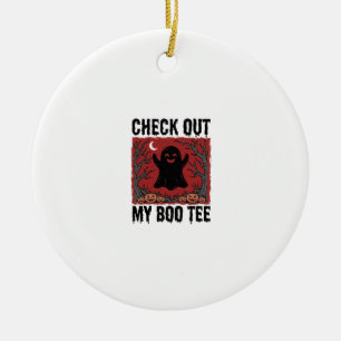 Grappig Halloween Geest Boe T-shirt Vintage Vector Keramisch Ornament