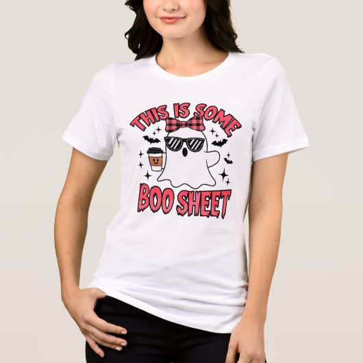 Grappig Halloween Geest Boo Laken Tri-Blend Shirt (Voorkant)