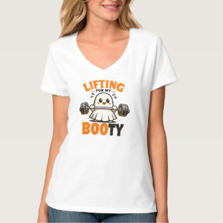 Grappig Halloween Geest Gewichtheffen T-Shirt 