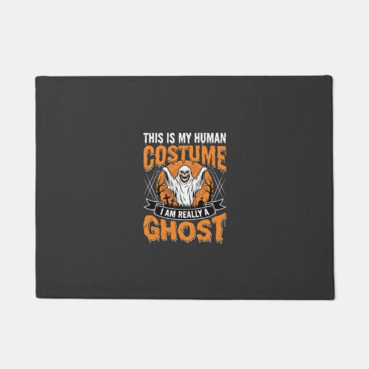 Grappig Halloween Geest Menselijk Kostuum Vintage Deurmat (Voorkant)