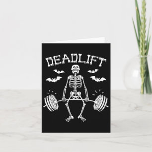 Grappig Halloween Gezegde Skelet Barbell Gym Worko Kaart