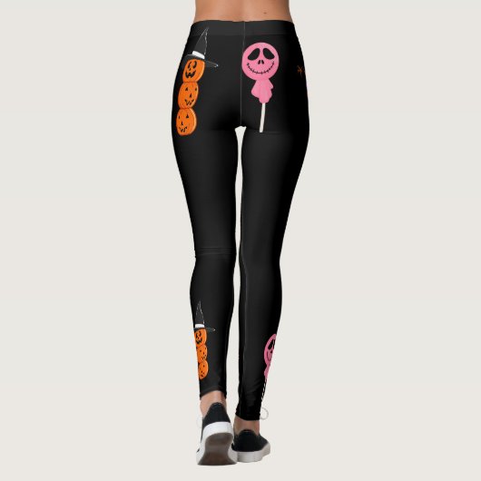Grappig Halloween gezicht geest pompoen ballon par Leggings (Achterkant)