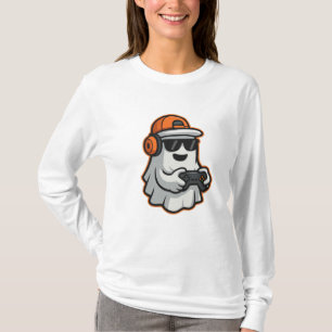 Grappig Halloween Ghost Gamer Pixel Video T-shirt
