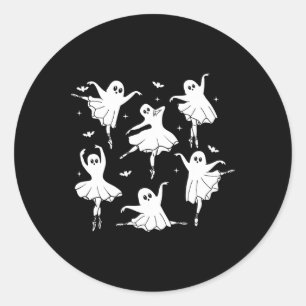 Grappig Halloween Ghost Shirt voor Dance Teacher B Ronde Sticker