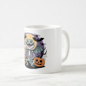 Grappig Halloween Hagedis skelet met bier Koffiemok (Voorkant rechts)