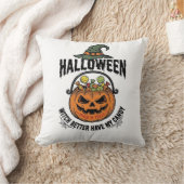 Grappig Halloween Heks Snoep Pompoen Shirt Ontwerp Kussen (Deken)